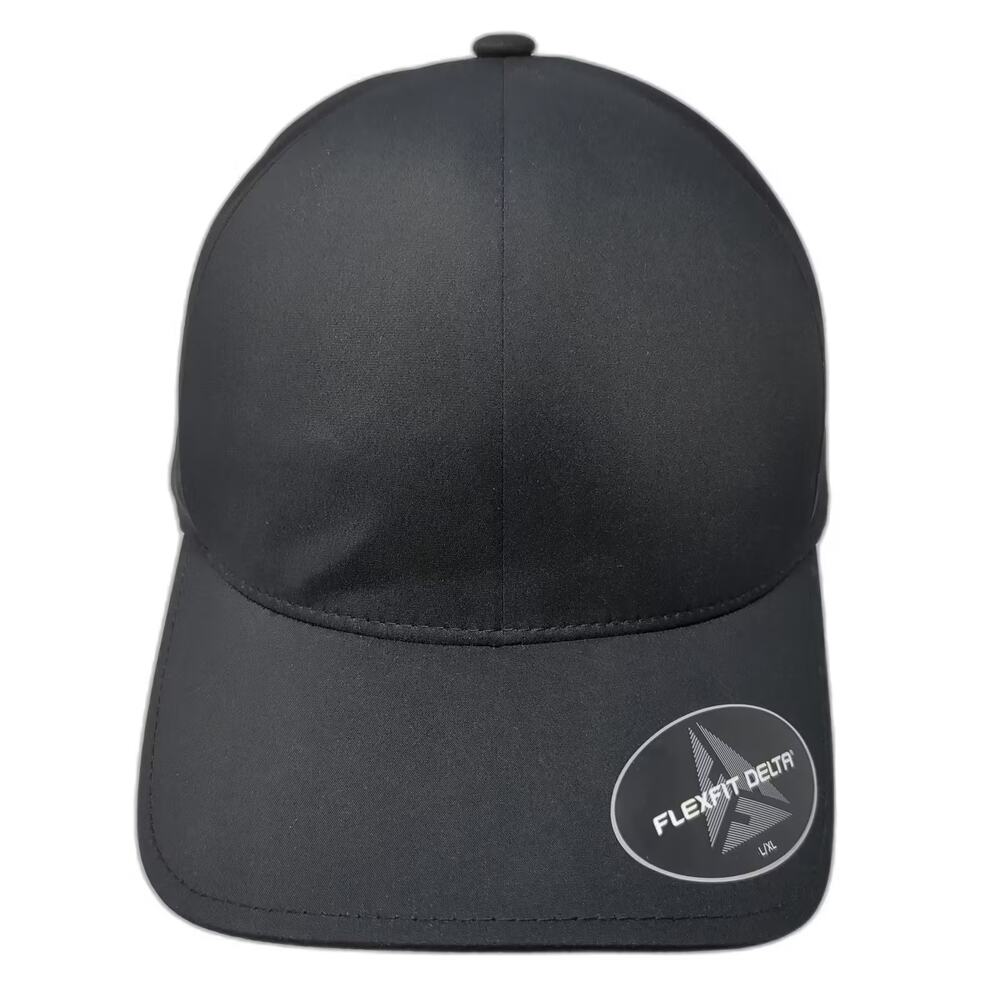 Flexfit Delta Baseball Cap Black XL Performance Seamless Curved Brim Sport Hat